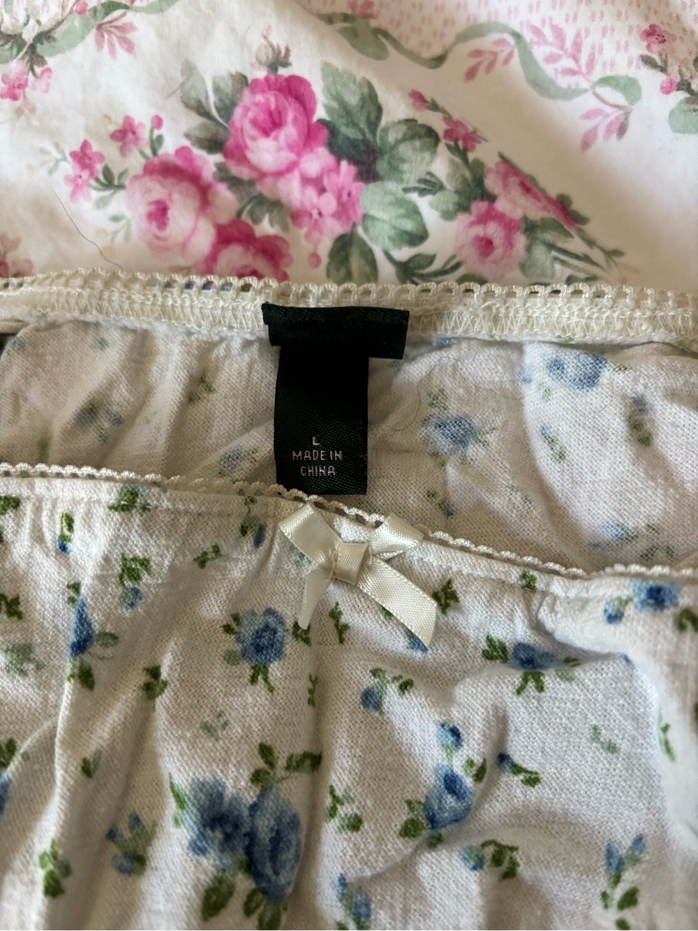 Floral Cream Maxi Skirt with Blue Accent - Picture 2 of 3